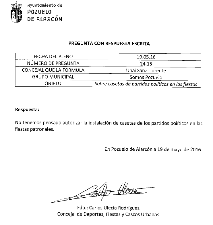 Respuesta Fiestas